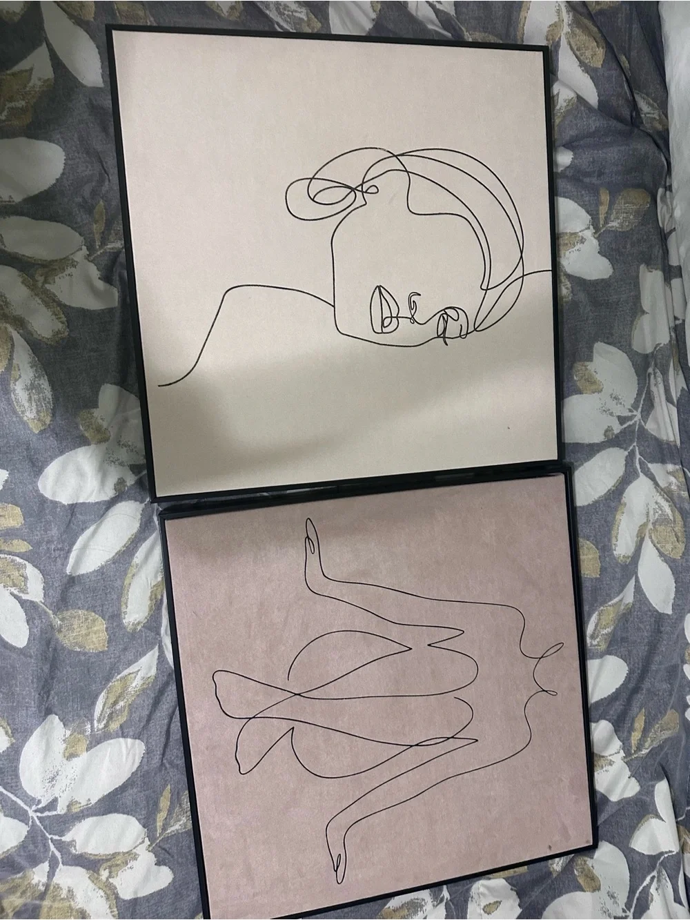 Minimalist Line Art Duo - Neutral & Blush Framed Prints